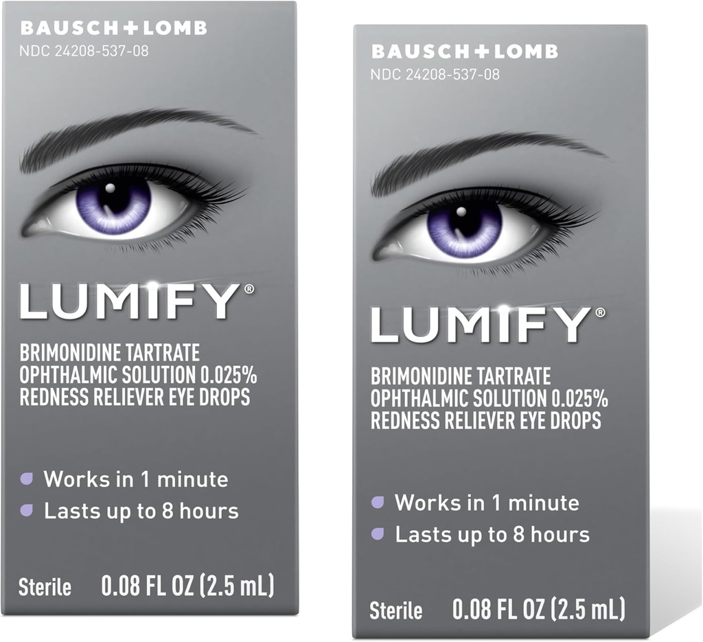 LUMIFY Redness Reliever Οφθαλμικές σταγόνες 0,08 fl oz (2,5 mL) Συσκευασία των 2