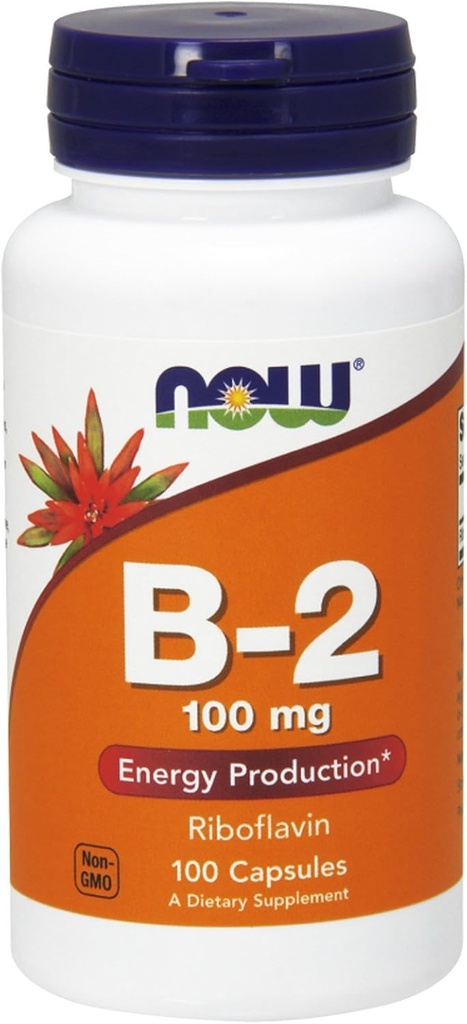 NOW Βιταμίνη B-2 (ριβοφλαβίνη) 100mg, 100 Κάψουλες (πακέτο των 3)
