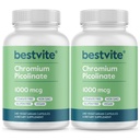 BESTVITE Picolinate χρώμιο 1000mcg (480 κάψουλες χορτοφαγικής) (240 x 2) - Χωρίς Stearates - Όχι Φωσφορικό ασβέστιο - Vegan - Χωρίς γλουτένη - Μη ΓΤΟ