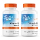 Doctor's Best, (2 Pack) Βιταμίνη D3, 125 mcg (5000 IU), 360 Softgels