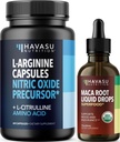 HAVASU NUTRITION Organic Maca Root Liquid Drops (60 Servings) & L Arginine L Citrulline Supplement (30 Servings)