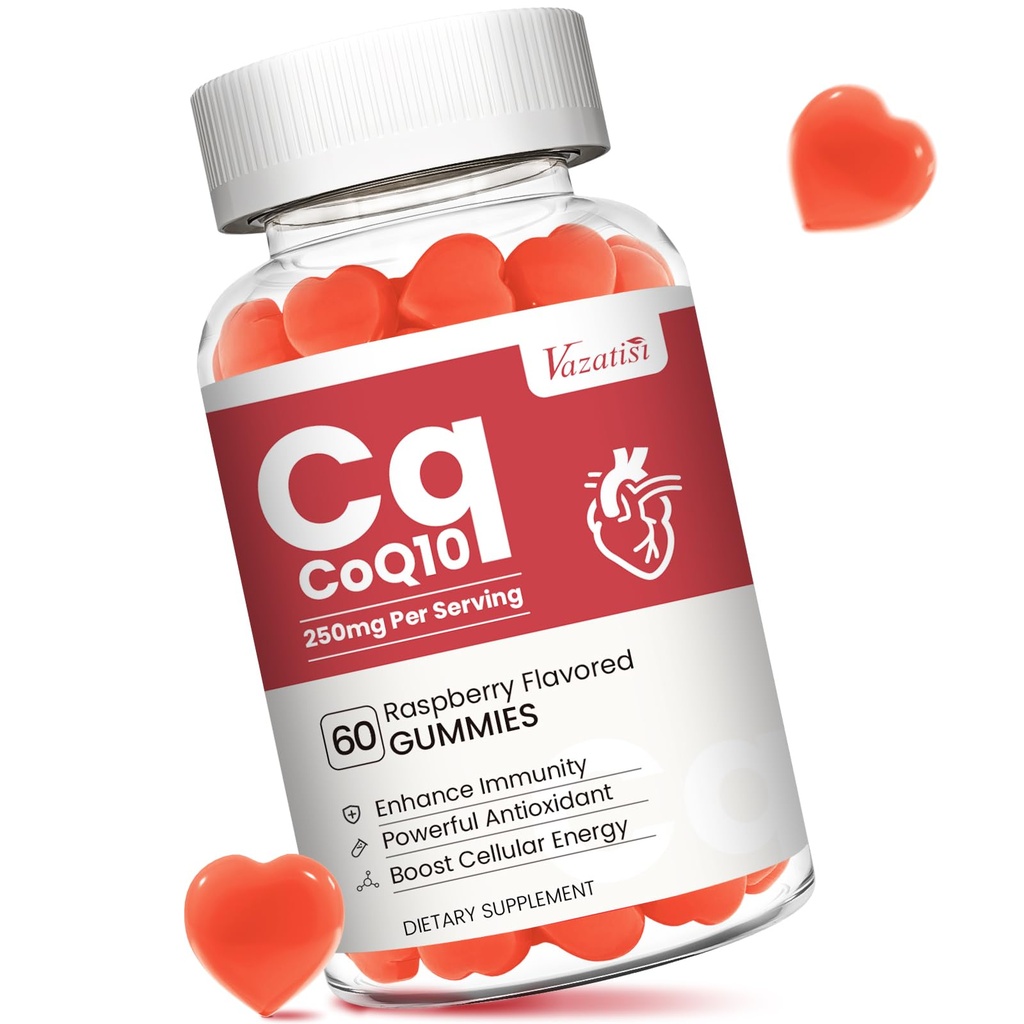 Υψηλή απορρόφηση CoQ10 Gummies 250 mg, Plus Omega-3, Βιταμίνη Β3 για Κυτταρική Ενέργεια, Εγκεφαλικό & Αντιοξειδωτικό, 5X Καλύτερη Απορρόφηση Συνένζυμο Q10 συμπλήρωμα, Βατόμουρο Γεύση - 60 Cts