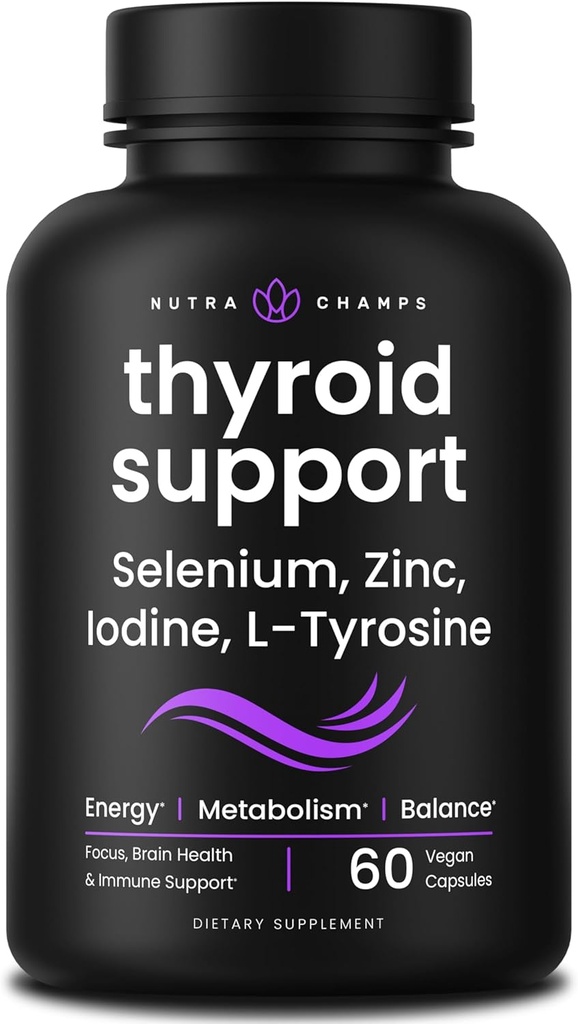 NutraChamps Thyroid Υποστήριξη & Adrenal Υποστήριξη συμπλήρωμα 2-σε-1 Φόρμουλα με Iodine & Ashwagandha για την ενέργεια, Μεταβολισμός, Εστίαση, Adrenal Κόπωση & Άγχος ανακούφιση, Cortisol Ισορροπία για τις γυναίκες & Men