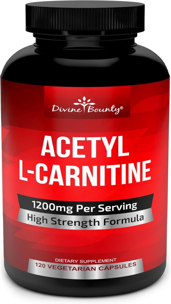 Θεϊκές κάψουλες Acetyl L-καρνιτίνης 1200mg ανά υπηρεσία - L συμπλήρωμα καρνιτίνης 120 κάψουλες χορτοφάγων