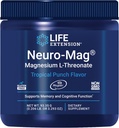 Life Extension Neuro-Mag Magnesium L-Threonate Powder (Tropical Punch) - Ultra-Absorbable Magnesium - Supports Memory, Focus, Cognitive Function & Mood - Gluten free, Non-GMO, Vegetarian (30 Servings)