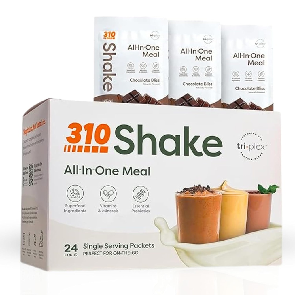 310 Διατροφή - All-In-One Replacement Meal Shake - Νέα Φόρμουλα με Ίνες Πλούσια Vegan Superfood Blend - Φυσικά γλυκαντικά - Χαμηλό Carb Shake, Keto & Παλαιό Φιλικό - Χωρίς γλουτένη - 26 Ουσιώδεις Βιταμίνες & Ορυκτά - Κουτί Shake - Σοκολάτα Bliss