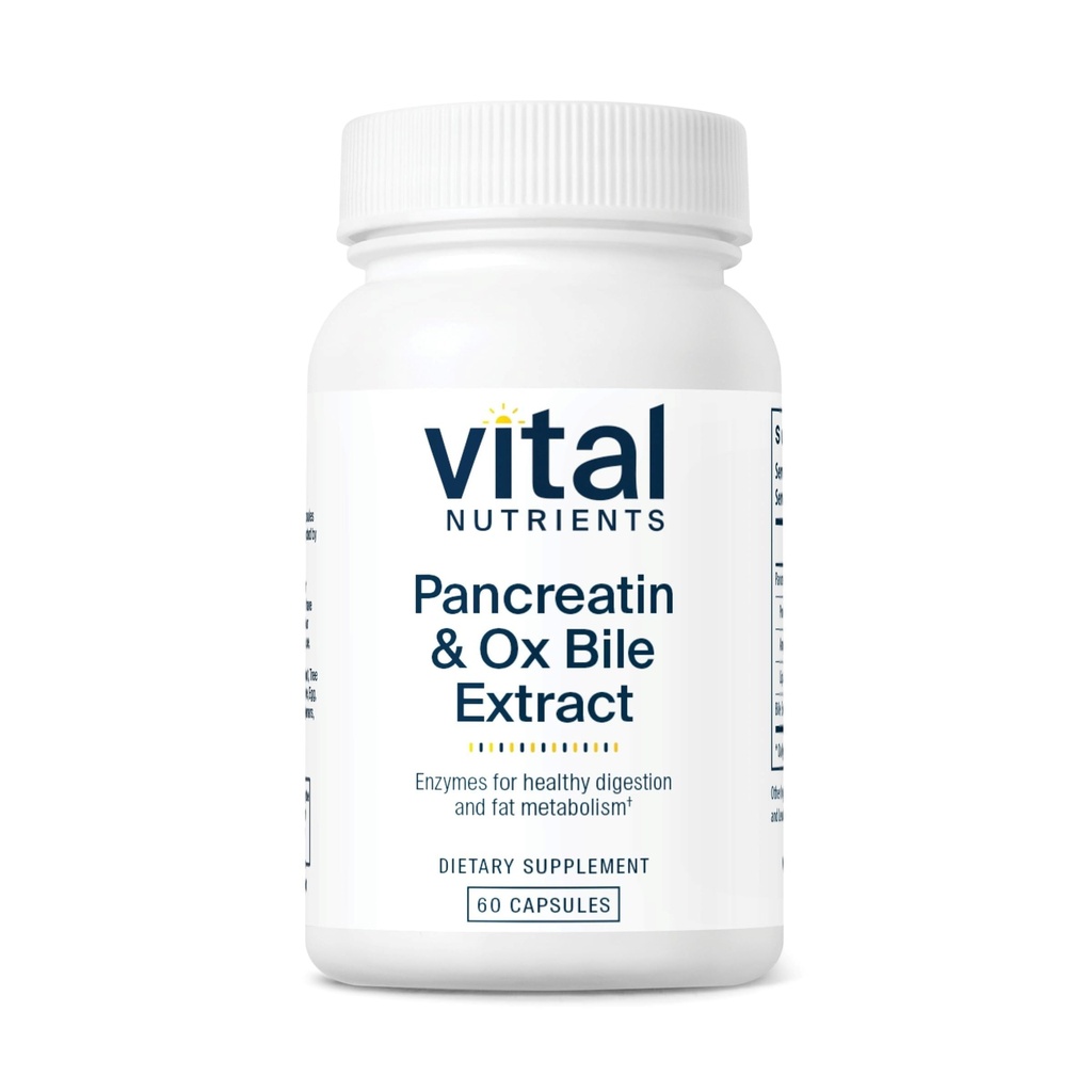 Vital Nutrients Pancreatin & Ox Bile Extract 500mg 