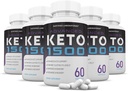 (5 Pack) Advanced Keto 1500 χάπια Keto 1275MG Νέα & βελτιωμένη φόρμουλα Περιέχει μηλίτη μηλίτη μηλίτη έξτρα παρθένο ελαιόλαδο σκόνη πράσινο φύλλο τσαγιού 300 κάψουλες