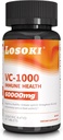 Losoki VC 1000 - Συμπληρώματα βιταμίνης C υψηλής περιεκτικότητας σε Dose για την Ανοσολογική Υποστήριξη & Αντιοξειδωτική Προστασία - Φόρμουλα με Rose HIPS σε σκόνη - 60 Tablet