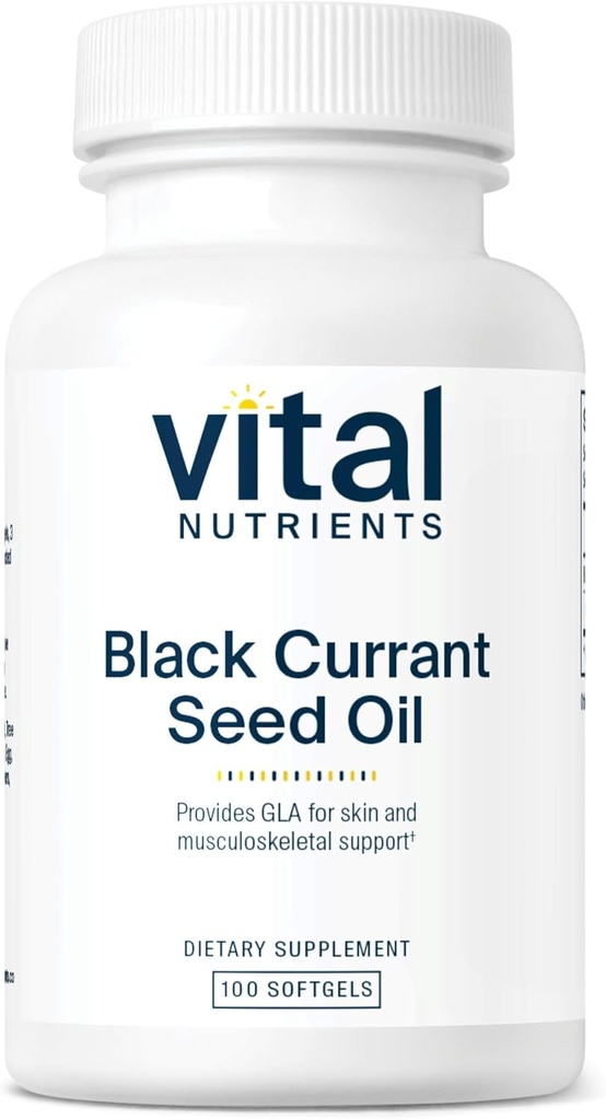 Vital Nutrients - Μαύρο Έλαιο Σπόρου φραγκοστάφυλου - Απαραίτητο Ω6 Λιπαρά Οξέα - Περιέχει Gamma Λινολενικό Οξύ (GLA) - Cartilage, Joint, and Nerve Function Support - 100 Softgels per bottle