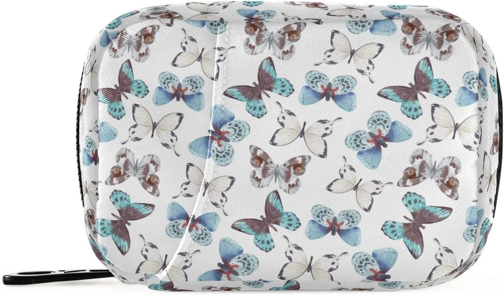 Naanle Blue Butterfly 7 Day Pill Υπόθεση Οργανωτής Ταξιδιών με Zipper Τσάντα - Φορητή Εβδομαδιαία Θήκη - Συμπαγές μέγεθος για τον κάτοχο συμπλήρωμα βιταμίνης