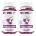 PUREFINITY Gummy Elderberry Gummies με Sambucus, βιταμίνη C, και ψευδάργυρο – Perfect Daily 3-in-1 Συμπλήρωμα για παιδιά και ενήλικες – Χωρίς γλουτένη, μη GMO, Vegan, 60 Count (Pack of 2)
