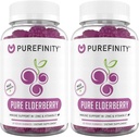 PUREFINITY Gummy Elderberry Gummies με Sambucus, βιταμίνη C, και ψευδάργυρο – Perfect Daily 3-in-1 Συμπλήρωμα για παιδιά και ενήλικες – Χωρίς γλουτένη, μη GMO, Vegan, 60 Count (Pack of 2)