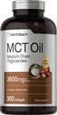Horbäach MCT Oil Supplement | 3600mg | 300 Softgels | with Coconut, Caprylic & Capric Acid | Non-GMO, Gluten Free and Keto Friendly Formula