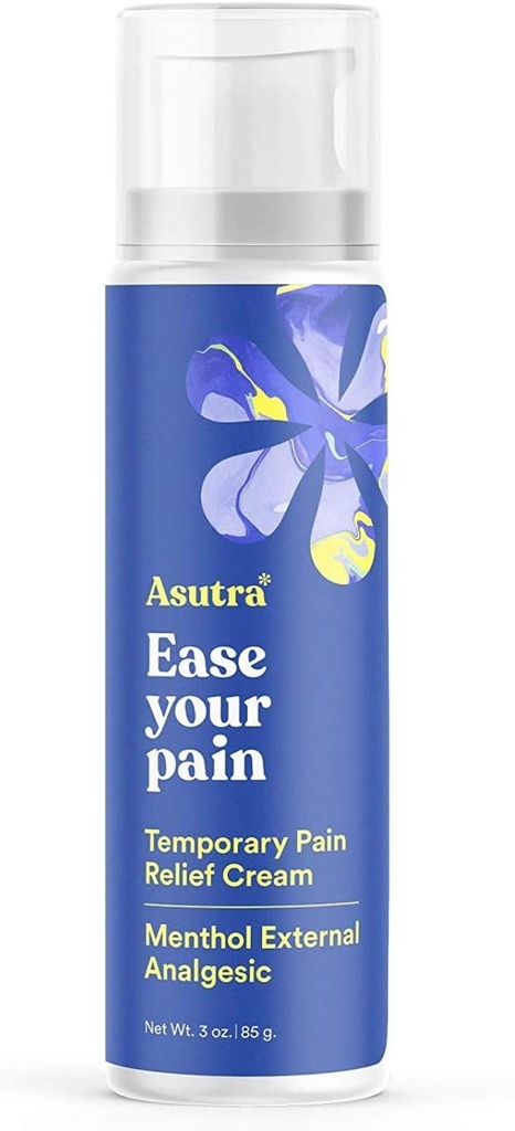 ASUTRA Relief Cream, 3 oz - Αίσθηση ψύξης, Προσωρινή ανακούφιση από μυϊκή δυσφορία και πόνο, 4% Μέντχολ, Arnica Montana, και Dimethyl Sulfone (MSM)