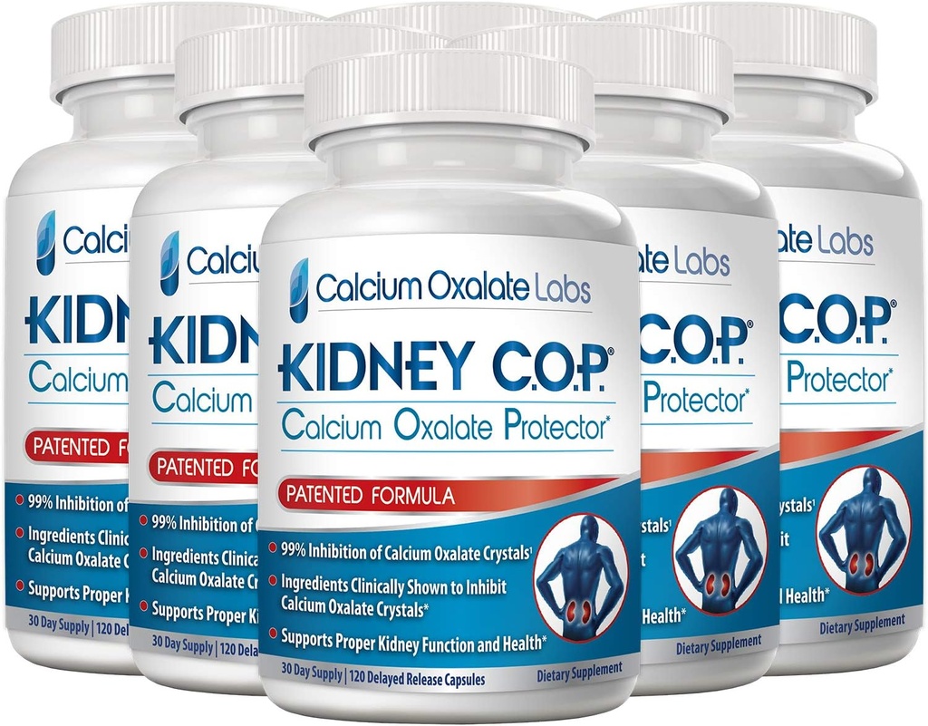 KIDNEY C.O.P. Oxalate Protector Ασβέστιο 120 κάψουλες, Παιδική υποστήριξη για το ασβέστιο Oxalate κρύσταλλα, βοηθά σταματά την επανάληψη των λίθων, ισχυρότερη από Chanca Piedra Ston Breaker συμπληρώματα, 6 Pack