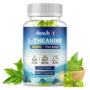 duwhot L Theanine Gummies, 200/400mg L-Theanine Supplement for Adults & Kids, Natural Stress Relief, Relaxation, Zzz & Focus Support Gummy, Organc,Vegan, Low Sugar,Non-Drowsy,Lemon Flavor,60 Chewables