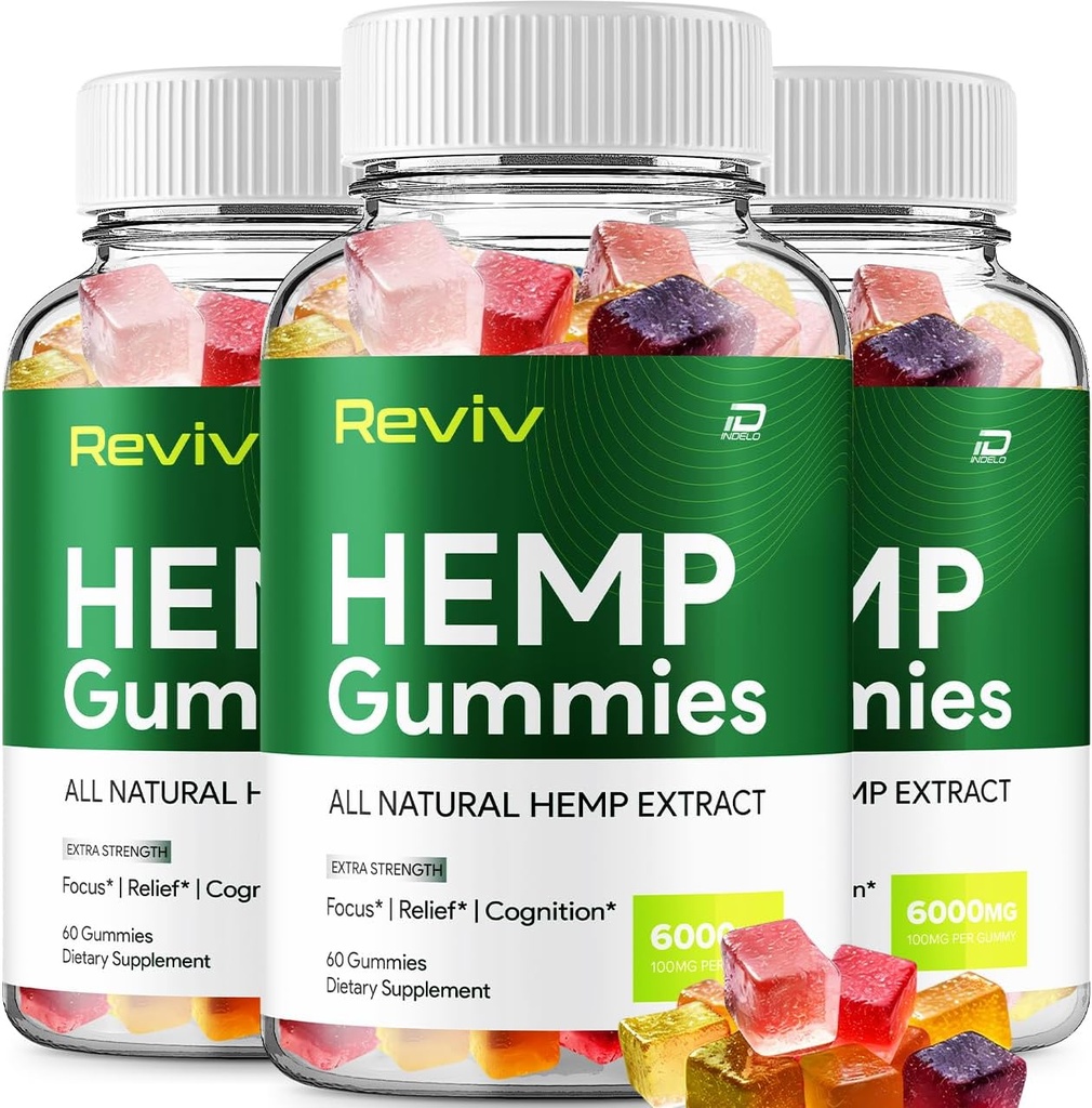 Reviv Hemp - με το εκχύλισμα σπόρων κάνναβης RevivHemp Gummies εμβοές συμπλήρωμα βοτάνων, την υγεία και την ευεξία υποστήριξη, όλα τα φυσικά Reviv Gummy (3 πακέτο - 180 Gummies)