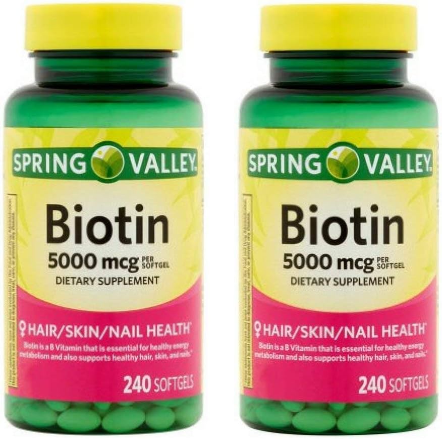 Spring Valley - Biotin 5000 mcg, 240 Softgels by Spring Valley (πακέτο των 2)