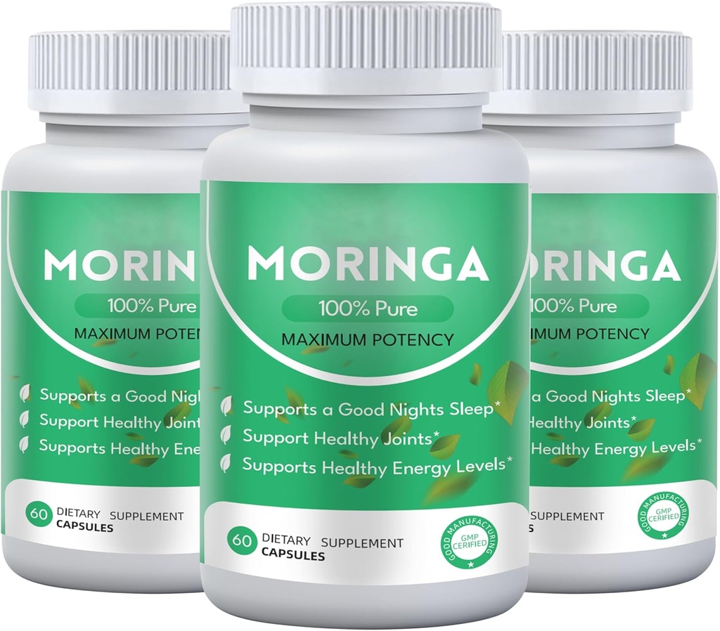 Αγνή κάψουλες σκόνης Moringa, 800mg κάψουλες Moringa - Περιέχει βασικές βιταμίνες και αμινοξέα, συμπληρώματα διατροφής, ενισχύει το ανοσοποιητικό σύστημα (3Pcs)