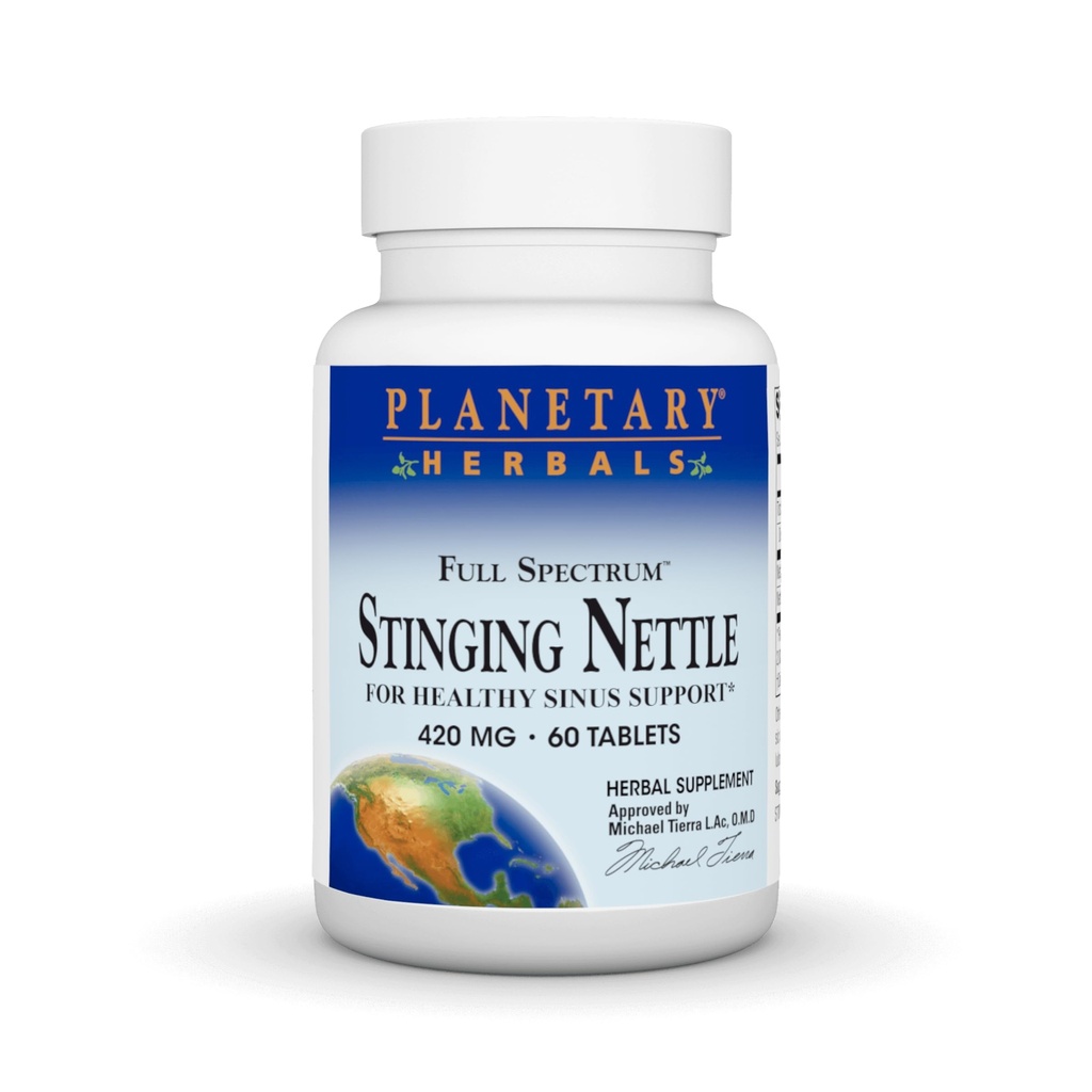 Planetary Herbals Full Spectrum Stinging Nettles, 420 mg - 60 Tablets | Healthy Sinus Support