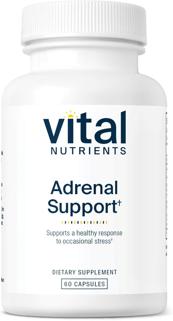 Vital Nutrients Adrenal Support | Adrenal Support Supplements for Gland Function and Cortisol Management | Supports Energy and Stress Levels | Gluten, Dairy, Soy Free | 60 Capsules