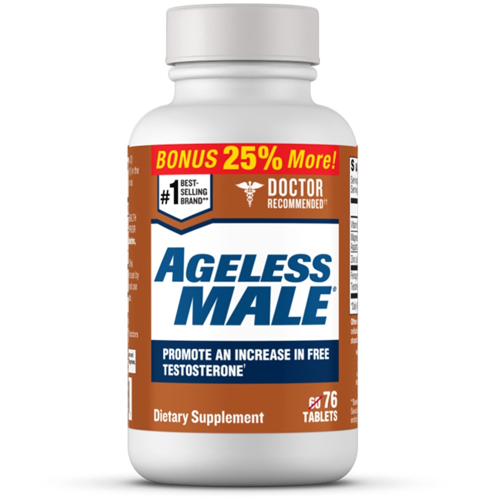 Ageless αρσενικό δωρεάν τεστοστερόνη Booster συμπλήρωμα για άνδρες, 76 δισκία