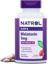 Natrol Fast Dissolve Melatonin 1 mg, Συμπληρώματα για τον Ξεκούραστο Ύπνο, Υποστήριξη για τον Ύπνο για Ενήλικες, 200 φράουλα-Flavored δισκία μελατονίνης, Μέχρι 200 ημέρες προσφοράς