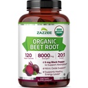 Zazzee USDA Organic Beet Root 8000 mg Strength 20:1 Extract, 120 Vegan Quick Release Capsules, Black Pepper Extract για βελτιωμένη απορρόφηση, υποστηρίζει την παραγωγή νιτρικού οξειδίου, μη GMO, Made in The USA