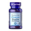 Puritan's Pride Premium Ultra Mega Biotin 10.000mcg, Συμπλήρωμα διατροφής για υγιή μαλλιά, δέρμα, νύχια, και την ενέργεια υποστήριξη μεταβολισμού, 100 ημέρες προσφοράς, 100 Softgels ταχείας απελευθέρωσης