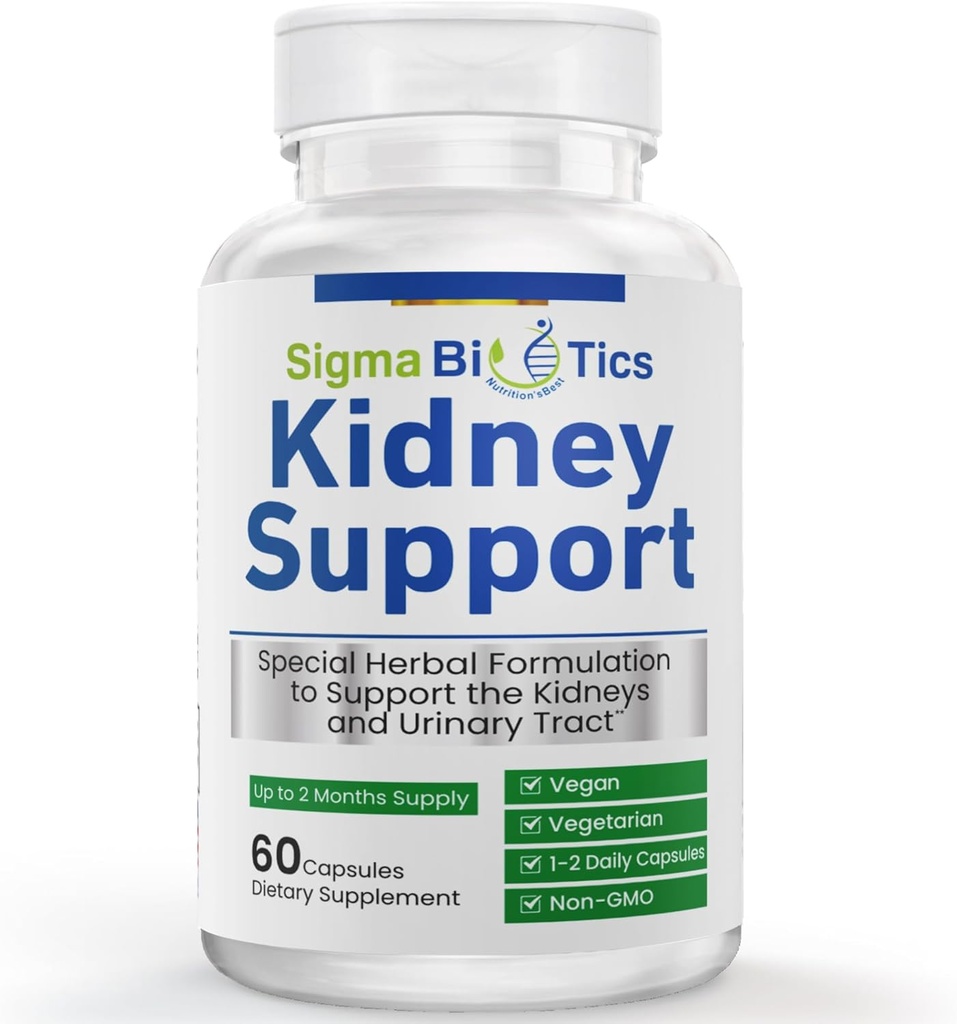 Sigma Biotics Kidney Support Supplement - φυτικά συμπληρώματα για την φροντίδα των νεφρών και την υγεία των ούρων - Vegan, μη ΓΤΟ Formula με Cranberry, Astragalus, και Juniper Berry - 60 κάψουλες