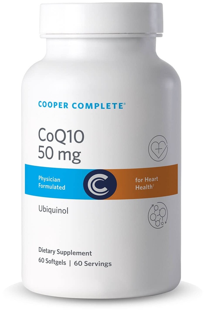 Cooper Complete - CoQ10 50 mg - CoEnzyme10 Ubiquinol Supplement - 60 Softgels ανά φιάλη. Συσκευασία των 2