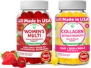 Lunakai Women Multi and Collagen Gummies Combo - Όλα-φυσικά συμπληρώματα, χωρίς γλουτένη, χωρίς σιρόπι καλαμποκιού 60 ct Κολλαγόνο και 60 ct Πολυβιταμίνη γυναικών - 30-Ημέρα προσφοράς