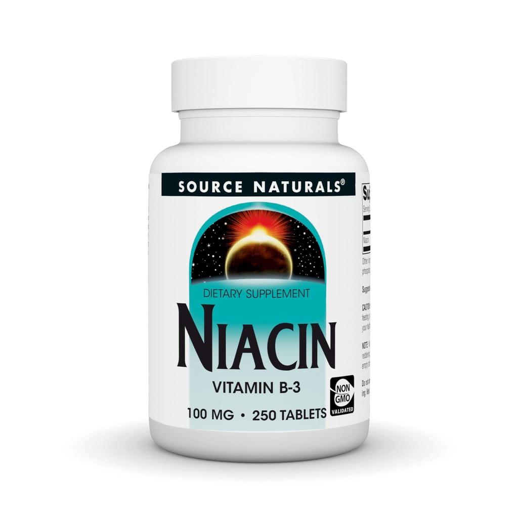 Πηγή Naturals Νιασίνη, Βιταμίνη Β-3, Μη ΓΤΟ, 100 mg - 250 δισκία