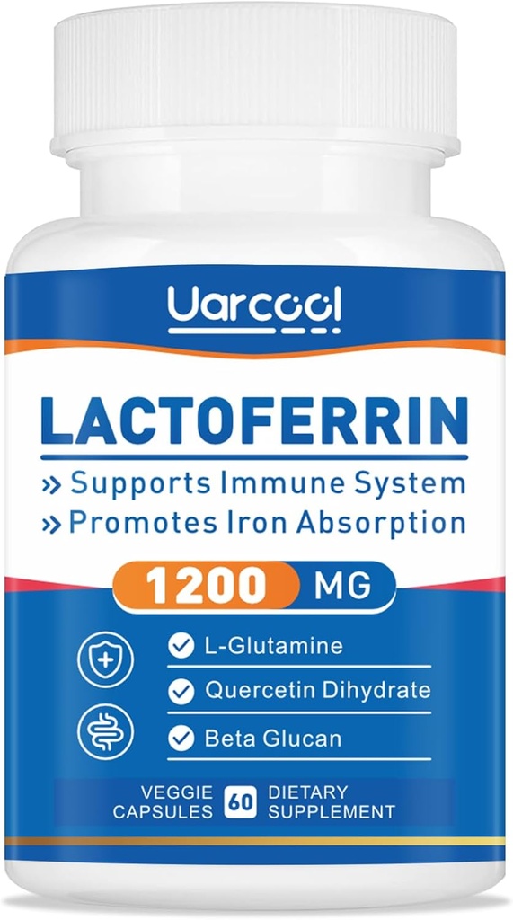 Συμπλήρωμα Lactoferrin 1200mg για Υγιή Ανοσολογική Υποστήριξη-Χωρίς Γλουτένη, Χορτοφαγικά - 60 Softgels