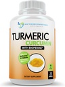 Turmeric Curcumin Supplement - 2250mg/d - Veggie Caps - 95% Curcuminoids with Black Pepper Extract (Bioperine) - 750mg Capsules - 100% Organic - Most Powerful Turmeric (180 Count)