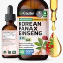 BIO KRAUTER Panax Ginseng Extract Υγρό - Κορεατικό Κόκκινο Ginseng Συμπλήρωμα Αλκοόλ Δωρεάν - Ανοσολογική Υποστήριξη - Vegan, Ζάχαρη Δωρεάν - 2 FL.Oz.