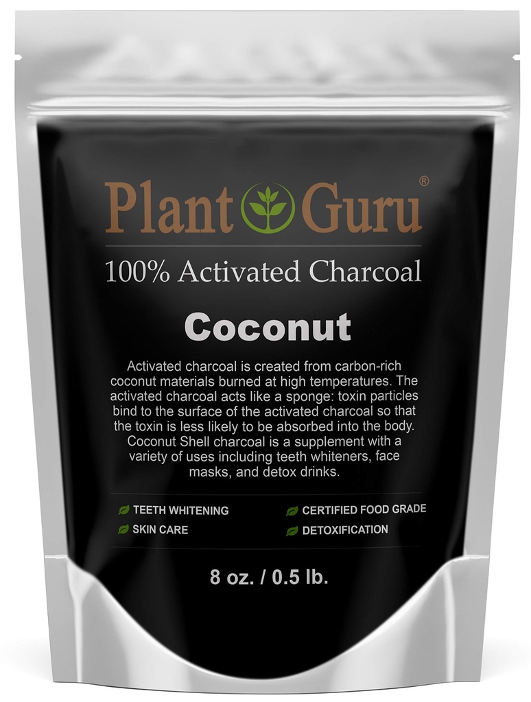 Activated Charcoal Powder 8 oz. Coconut - Food Grade Kosher Non-GMO - Teeth Whitening, Facial Mask and Soap Making. Promotes Natural Detoxification and Helps Digestion