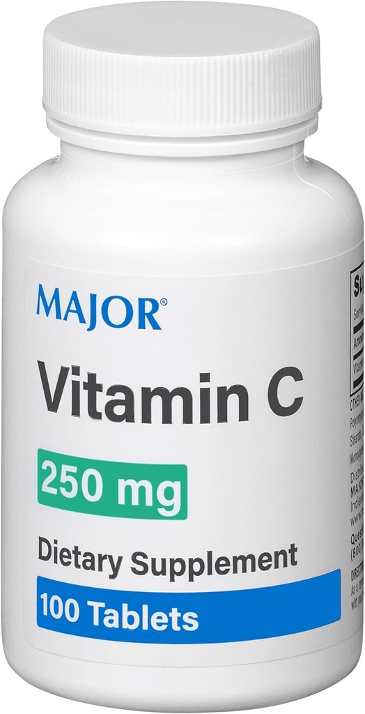 MAJOR Vitamin C 250 Mg - Συμπλήρωμα διατροφής - 100 δισκία (1 Συσκευασία)