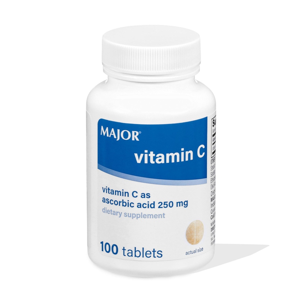MAJOR Vitamin C 250 Mg - Συμπλήρωμα διατροφής - 100 δισκία (1 Συσκευασία)