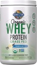 Garden of Life Grass Fed Whey Protein Powder Vanilla - 21g Πρωτεΐνη για γυναίκες & άνδρες + Προβιοτικά - 12 εξυπηρετούν - Χωρίς γλουτένη, μη GMO, Kosher, Humane, RBST & rBGH Hormone Δωρεάν