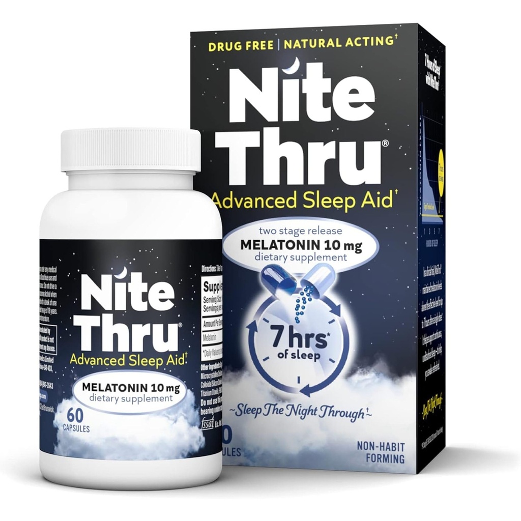 Advanced Sleep Aid Melatonin Dietary Supplement, Κάψουλες 10mg, 60 Count
