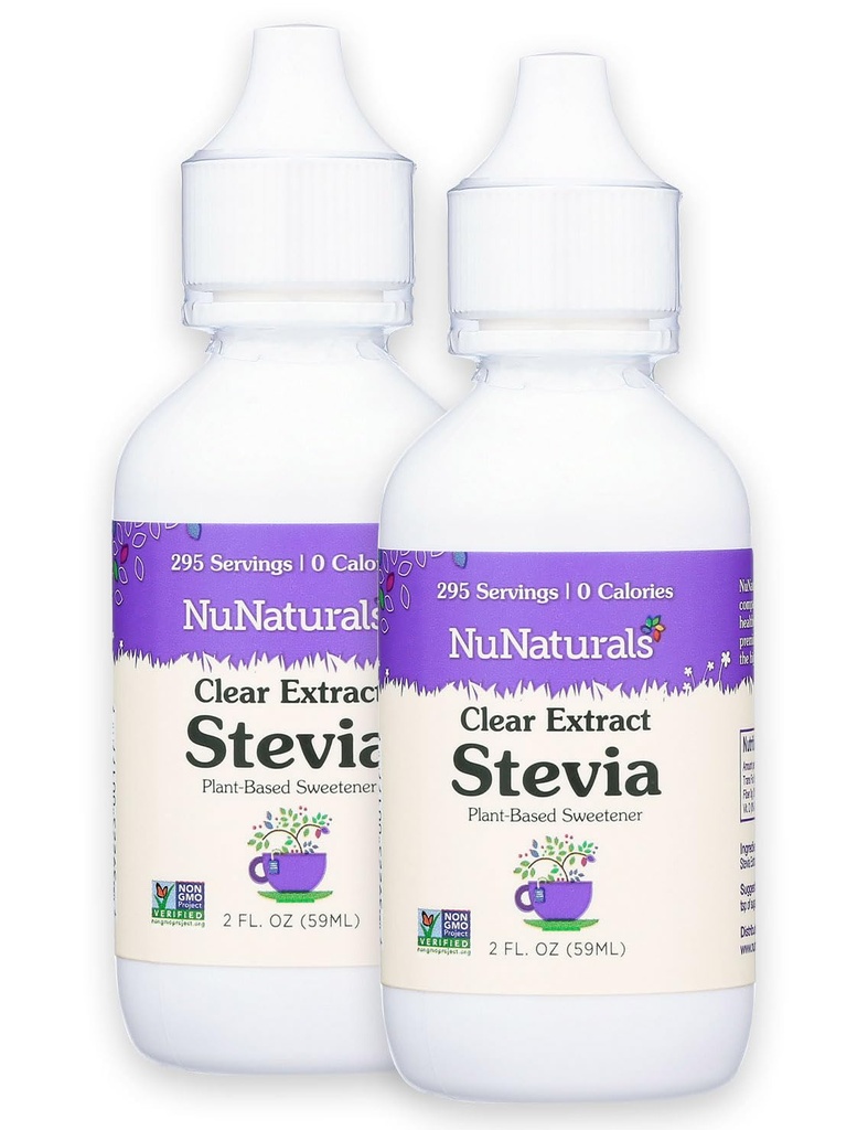 NuNaturates σαφές εκχύλισμα NuStevia, Plant-based γλυκαντικό, 2 oz, 2 πακέτο, πλαστικό