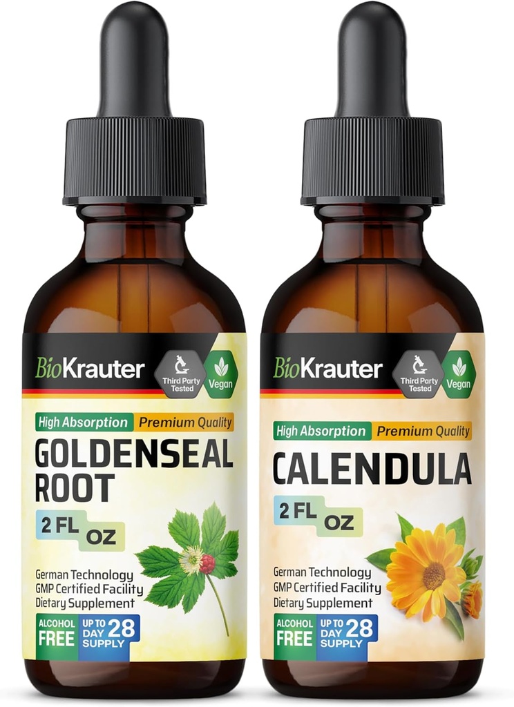 BIO KRAUTER Goldenseal Βάμμα 2 Fl. Oz. & Calendula Βάμμα 2 Fl. Oz.