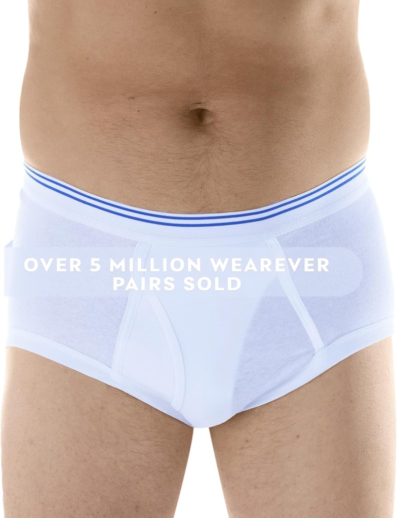 Wearever Ακράτεια Εσώρουχα για Άνδρες - Reuseable & Washable Ανδρικό Σύντομο Ελέγχου Βλάψης με Κανονική Απορρόφηση - Leak Proof Εσώρουχα 150 ml (Single Pair) (White) (3XL) (Waist 46-48)