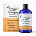 HoneyCombs Vitamin B Complex Drops – Συμπλήρωμα υγρού με βιταμίνη Β1, Β2, Β3, Β5, Β6, Β7, Β9, Β12 & Βιταμίνη C – Super B Complex Vitamins – Συμπλήρωμα υγρής βιταμίνης χωρίς αλκοόλ, 16 Fl Oz.