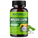 NATURELO Σύμπλεγμα Χηλικών Γλυκινικών Μαγνησίου - 200 mg Μαγνήσιο με Βιολογικά Λαχανικά για την Υποστήριξη του Ύπνου, της Ηρεμίας, της Μυικής Καταστροφής & του Στρες - Χωρίς Γλουτένη, Μη ΓΤΟ - 120 Κάψουλες