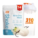 310 Nutrition All-in-One Meal Replacement Shake Powder w/Shaker Cup Starter Kit - Υψηλή πρωτεΐνη Ίνες Πλούσια Vegan Superfood Blend - Χωρίς ζάχαρη, Keto & Παλαιό Φιλικό, Χαμηλό Καρβίδιο - Vanilla Creme 14 srv