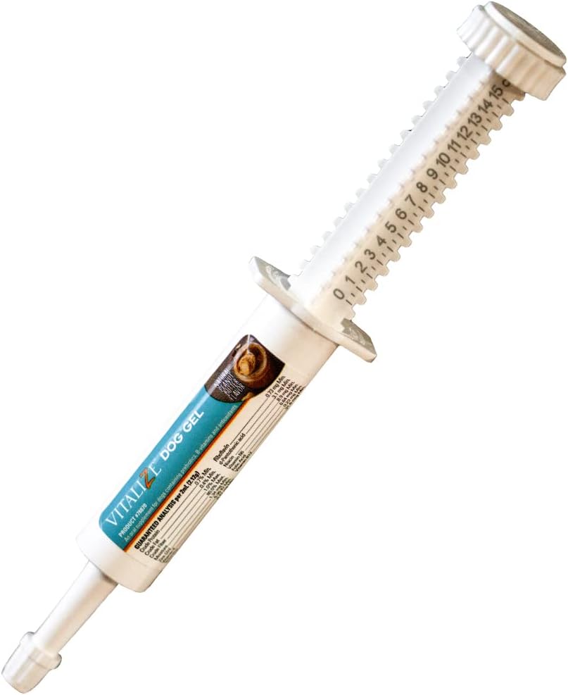 Vitalize Dog Gel - Μετά τη χειρουργική αποκατάσταση & Probiotics Εναλλακτική ανοσοενισχυτικό συμπλήρωμα υποστήριξης για σκύλους Digestive & Gut Health - Liquid Gel Paste (15 ml)