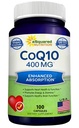 aSquared Nutrition CoQ10 (400mg Max Strength, 100 κάψουλες Veggie) - Υψηλή απορρόφηση Συνένζυμο Q10 Κόνις - Χάπια Συμπλήρωμα Ubiquinone, Extra Antioxidant CO Q-10 Ενζυμικά Βιταμίνη δισκία, Coq 10 400 mg